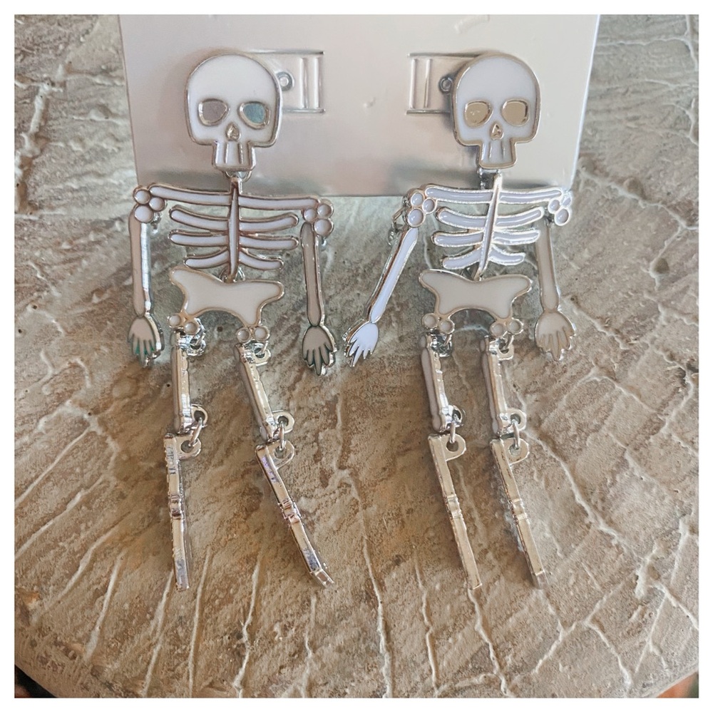 Sugarfix Baublebar Drop Dead Hottie Bones Don’t Lie Skeleton Earrings NWT